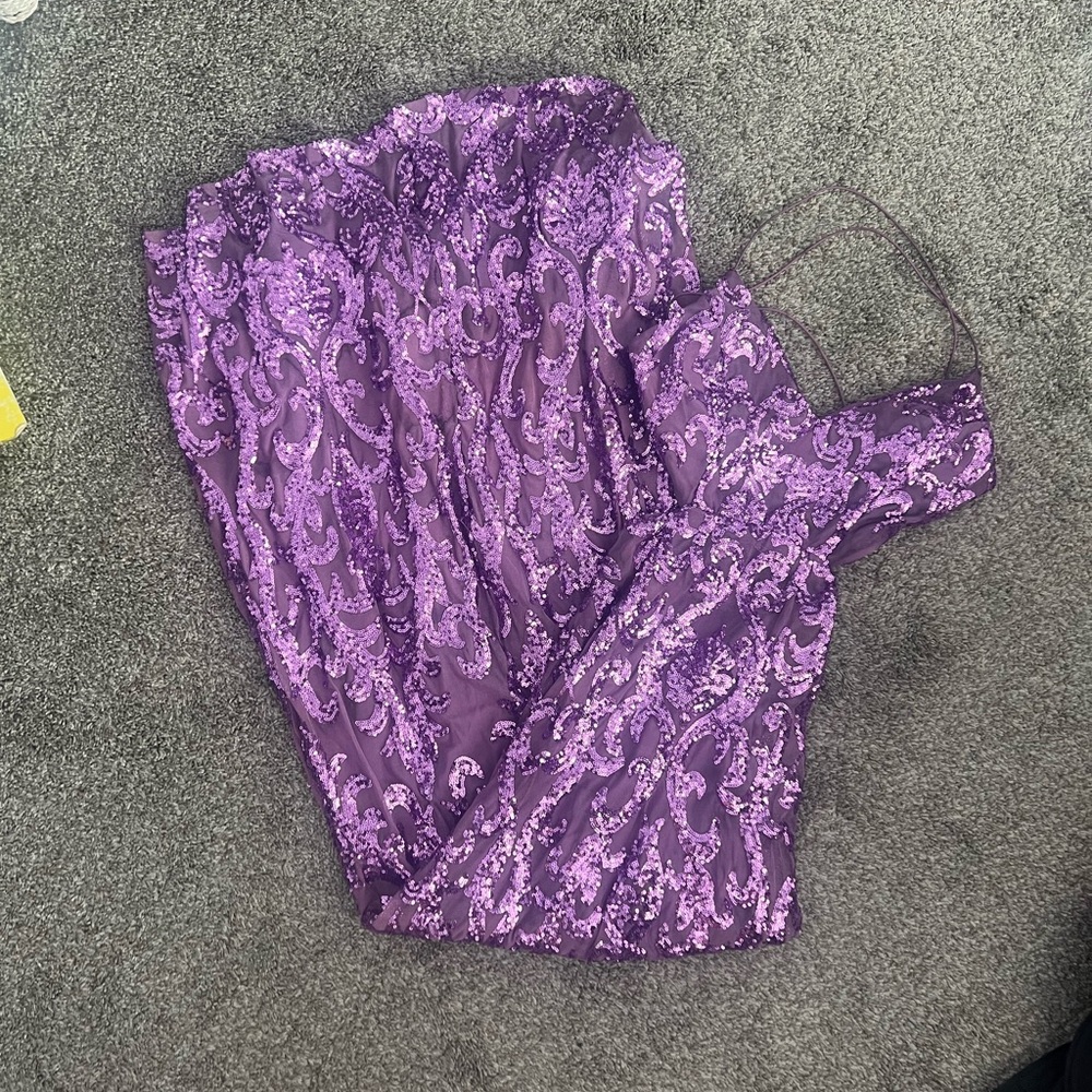 Windsor Purple Sequin Mermaid Prom Dress size Small